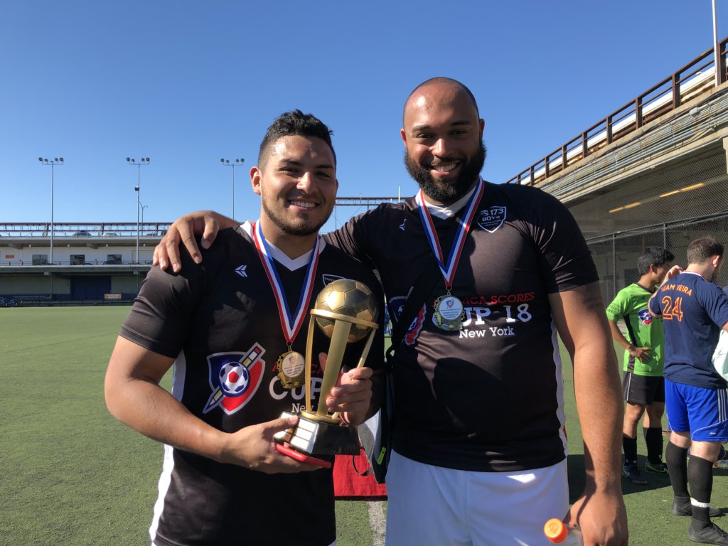 Great soccer tournament today! @AmericaSCORESNY Took the trophy home to @Att!!! #represent #tbny #wedashiss