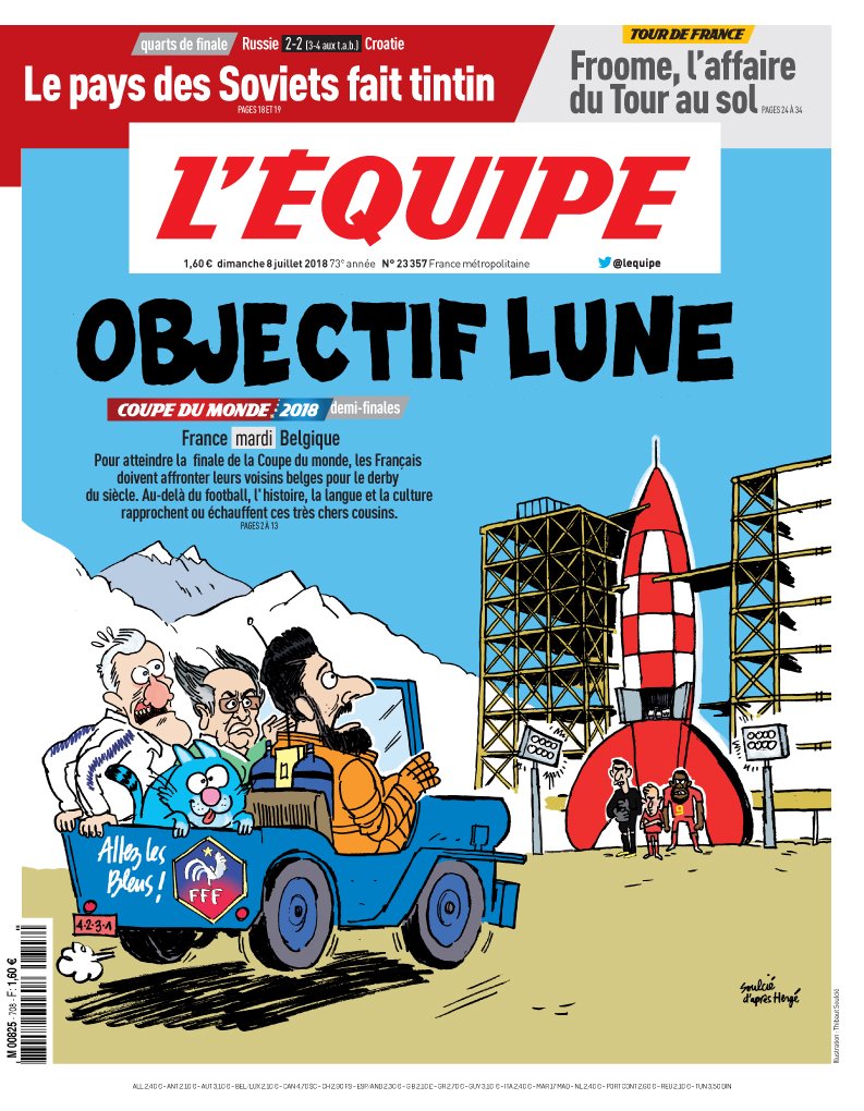 L'ÉQUIPE on Twitter: ""OBJECTIF LUNE" en Une de L'Équipe ce dimanche 08  juillet. Téléchargez le journal ▶️ https://t.co/B23reSSlQV  https://t.co/JDUN1fwJDp" / Twitter