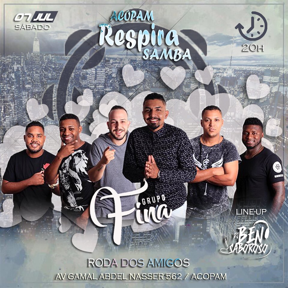grupofina1's tweet photo. Convidamos todo o nosso público da Zona Norte para logo mais prestigiar GRUPO FINA na ACOPAM. Show Completo com muita alegria no Pagode e Samba no pé.

#sambanope
#portoalegreéomeulugar https://t.co/IqE2OsrQwD
