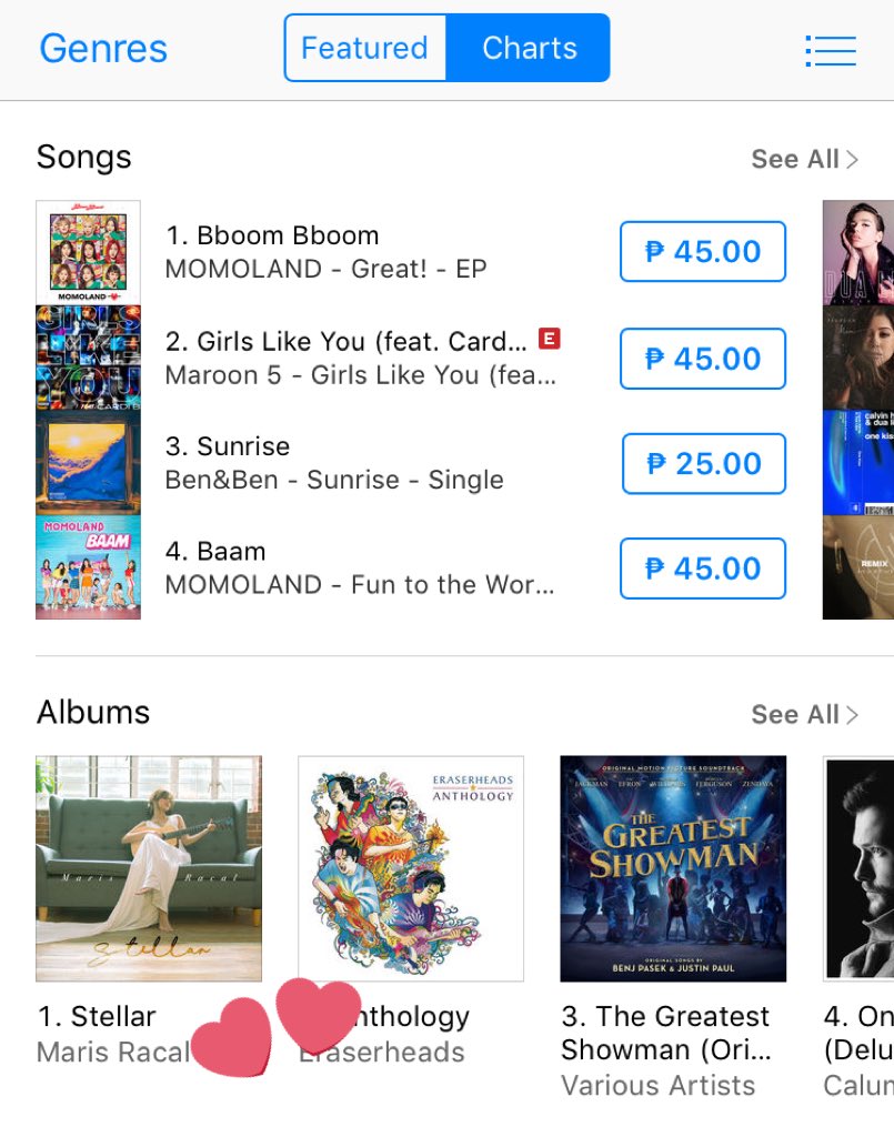 Good morning, Philippines! @MissMarisRacal’s album, ‘Stellar’, is #1 on iTunes Top 100 Albums chart. Congrats, Mars!

#StellarGrandAlbumLaunch