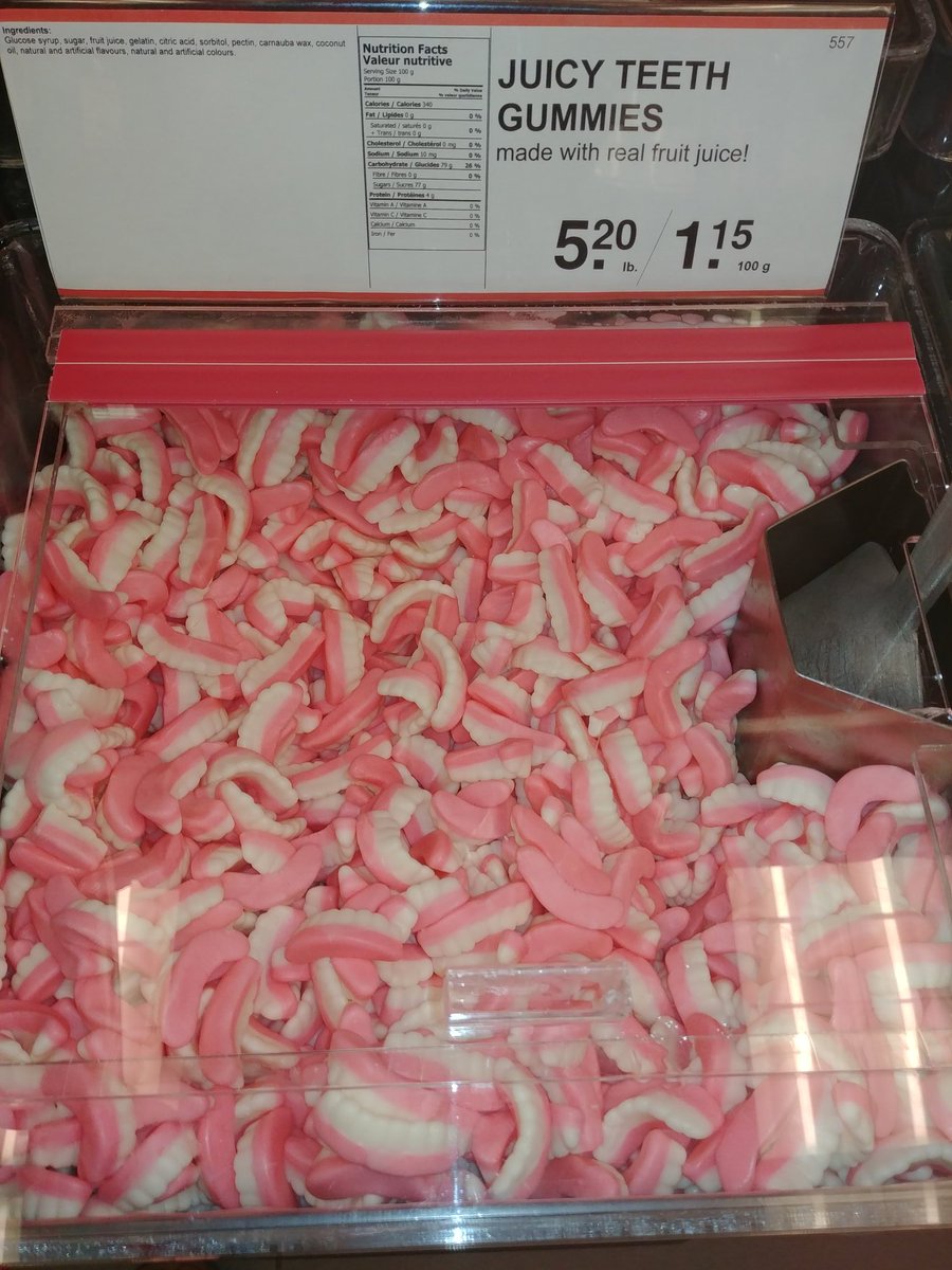 bin full of gummy teeth