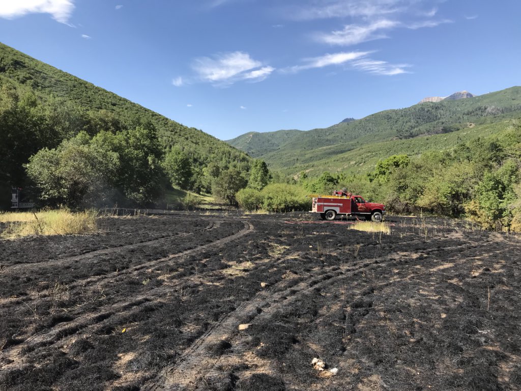 Someone left a campfire burning at their camp this morning. Thanks to the person who called it on so we could hit it fast and knock it down.