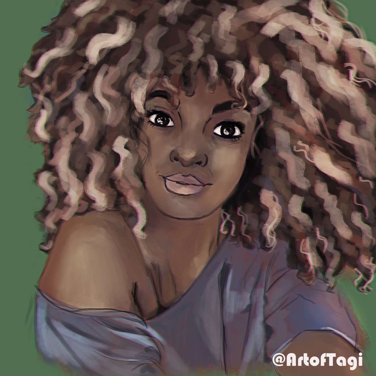jjtylerauthor's tweet photo. Practice Painting #curlyhair This was done live and thank you to everyone who attended and came out to support. #BlackTwitter #blackartist #art #NaturalHairTwitter #digitalart https://t.co/XBi6fvVqFT