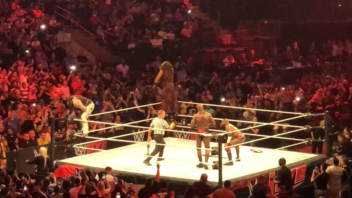 SportsGuy515's tweet photo. @MATTHARDYBRAND and @WWEBrayWyatt defend the #RAWTagTeamTitle against #TitusWorldwide (@TitusONeilWWE and @WWEApollo) and the B-Team (@RealCurtisAxel and @TheBoDallas) at #WWEMSG https://t.co/EKtbBcTQe8