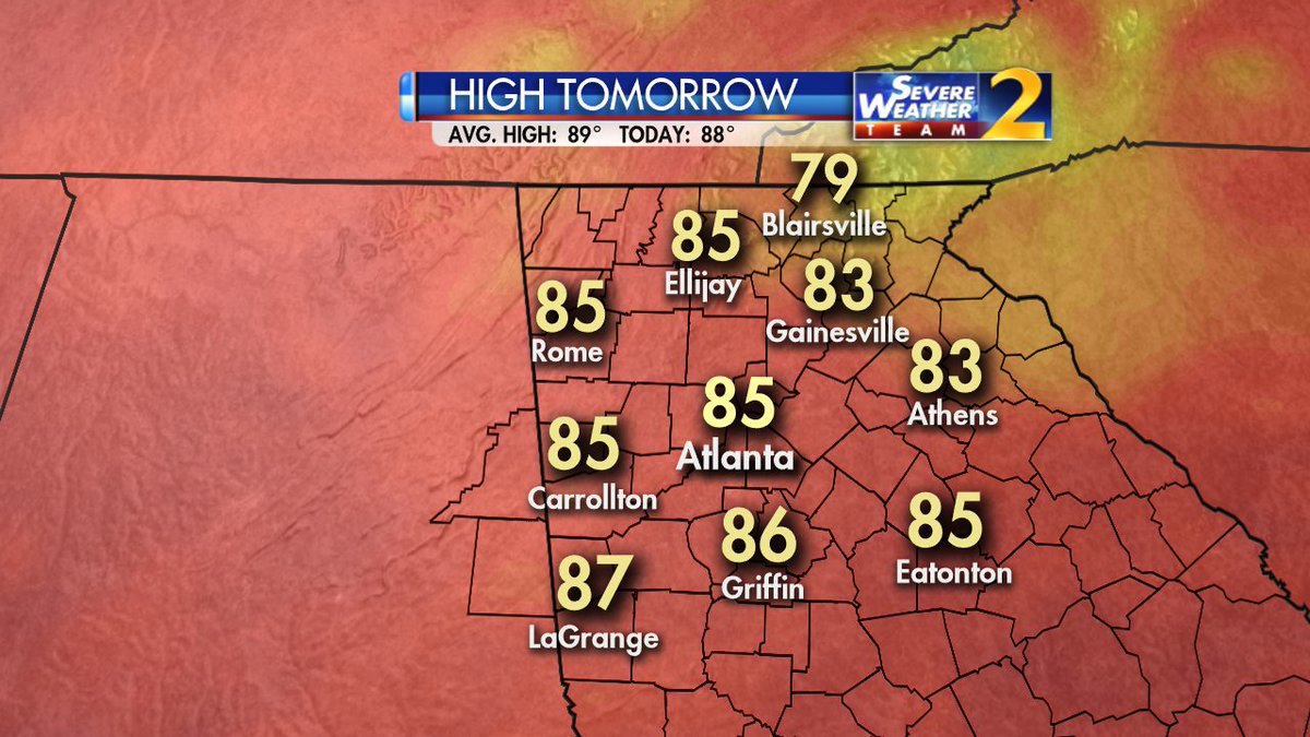 KatieWallsTV's tweet photo. Sunday will be a bit cooler and get this, DRIER air will be moving in! I'm updating how long it'll stick around tonight at 11. https://t.co/lAsYgJKz9B