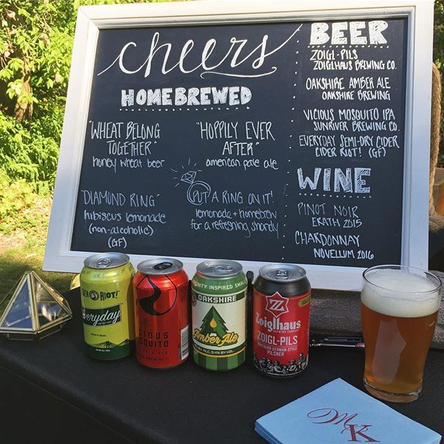 I had so much fun brewing and curating a drinks list for @mckenzie.workman's wedding tonight! I know I cheated a bit, but it's so thrilling to have my beer served alongside some of my favorite Oregon craft brews 🍻💍
#homebrew #craftbeer #homebrewing #… ift.tt/2NxSudO