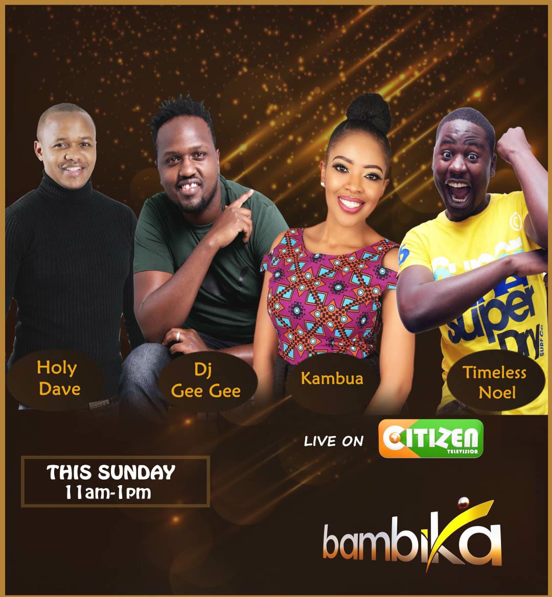 citizentvkenya's tweet photo. It's a praise and worship experience like no other, this Sunday, 11am-1pm on #Bambika w/ @Kambua @holydave @timelessnoel1 @djggactivist https://t.co/6wVAKXtraw