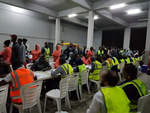 andrewlamai's tweet image. Picture of some Nigerian returnees from Libya been counseled by @UNmigration 
#stopirregularmigration