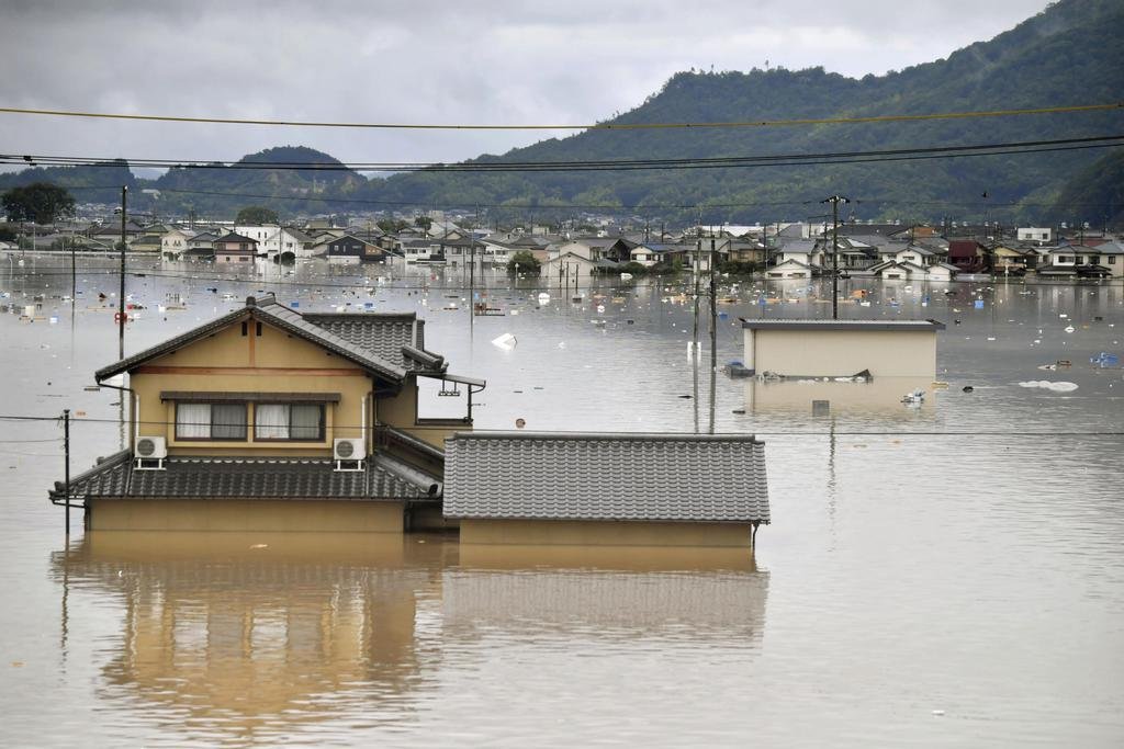 james_riney's tweet photo. Here's a preview of the flooding in western Japan. It's been devastating. But Japanese are strong. They'll rebuild and bounce back stronger. 
https://t.co/1nooRMnqoa https://t.co/ALCOowgHcA