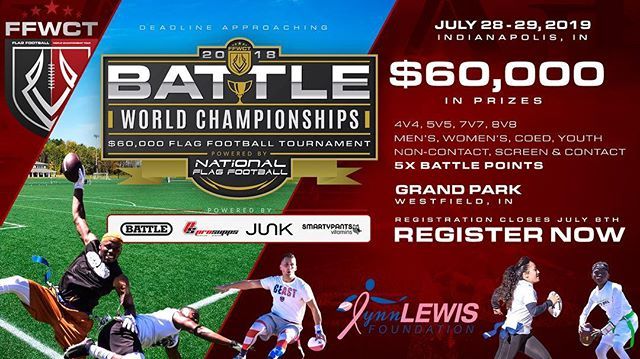 iFlagfb's tweet photo. The Deadline to register for the World Championships in Indy is TOMORROW! Register here!

https://t.co/XvMO84iyrZ -
#ffwct #flagfootball #football #affl #nfl #ffwctworldwar #battleworlds #ffwctmediaday https://t.co/sIhIypg8CM https://t.co/HbSOO1Zkcy