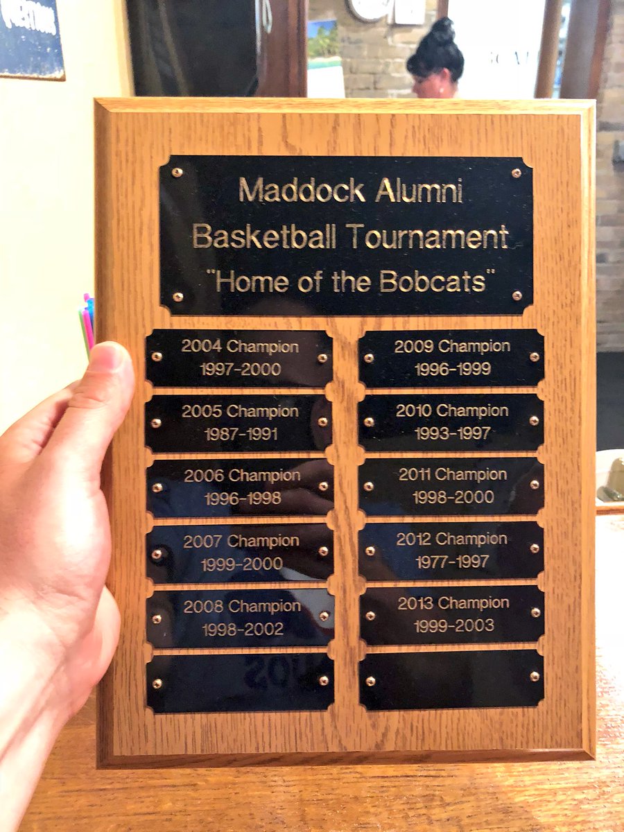 Swany8's tweet photo. 🏀 5-time Maddock Alumni Tourney champs, Class of ‘00. 🏀#NoOneBelieved! @SwanyND https://t.co/hkqKgSgKI2