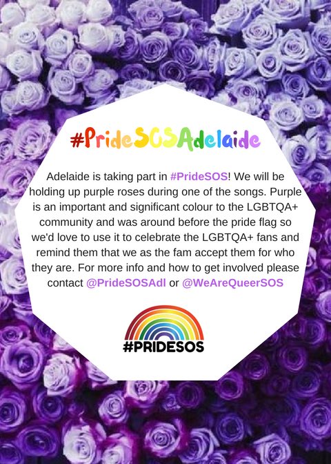 PrideSOSADL's tweet photo. #MeetYouThereTour Adelaide is taking part in #PrideSOS! Check out this flyer, RT & follow us (@PrideSOSADL ) for all updates for the project #PrideSOSAdelaide
you can also contact @wearequeersos
*song yet to be confirmed* https://t.co/PEVffh3HT9