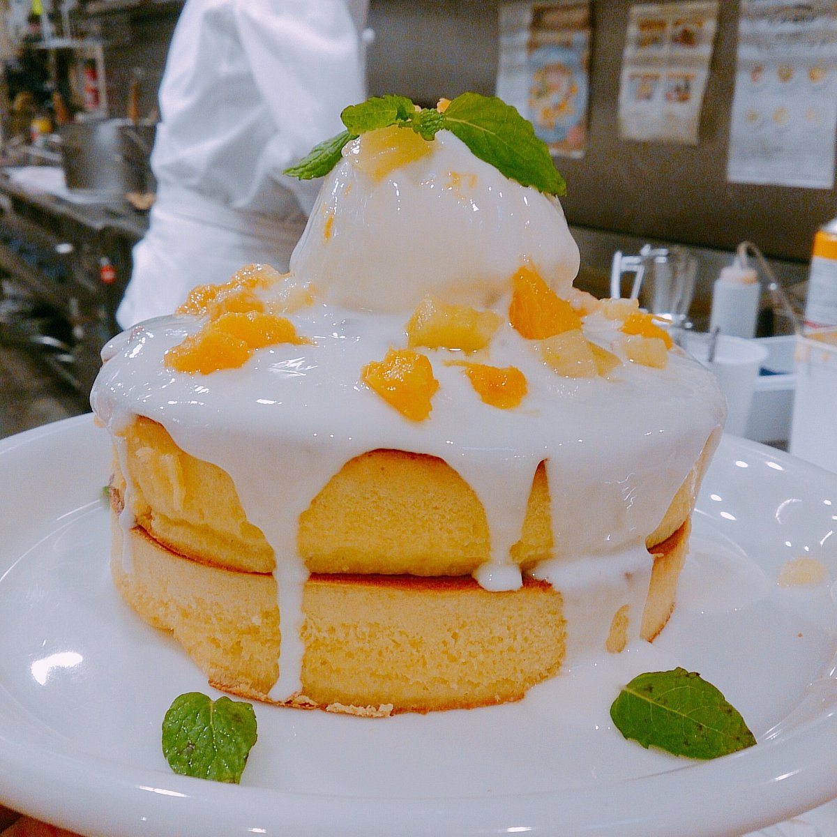 公式 アクイーユ マルイシティ横浜店 夏に食べたいサッパリ系 ココナッツヨーグルトパンケーキ 見た目からも涼しげ アクイーユ Accueil 横浜 Yokohama カフェ パンケーキ ココナッツ ヨーグルト 夏 涼感
