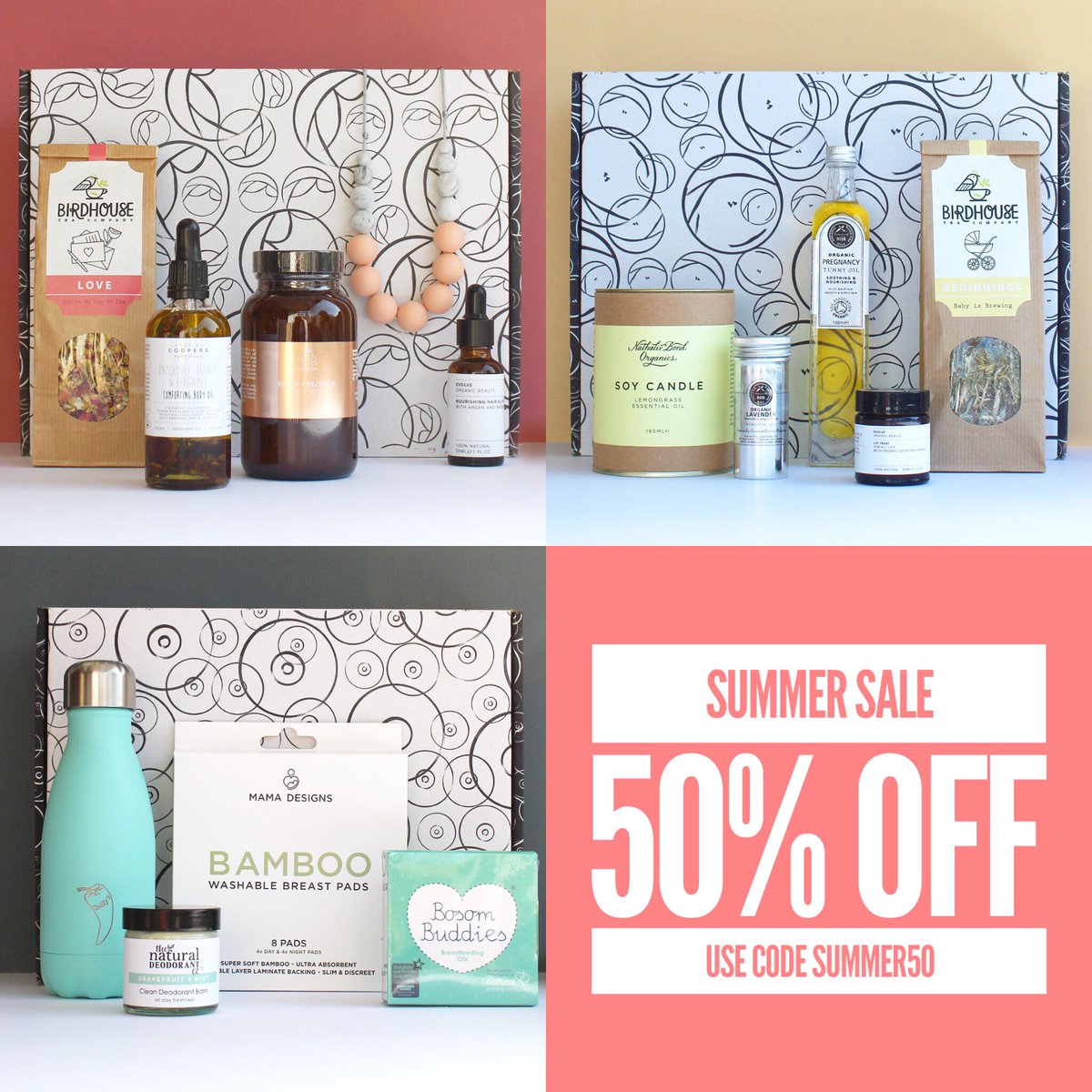 naturalmamaco's tweet photo. 50% OFF all boxes! #summersale #sale #discountcode https://t.co/2OhhzsLk5q
