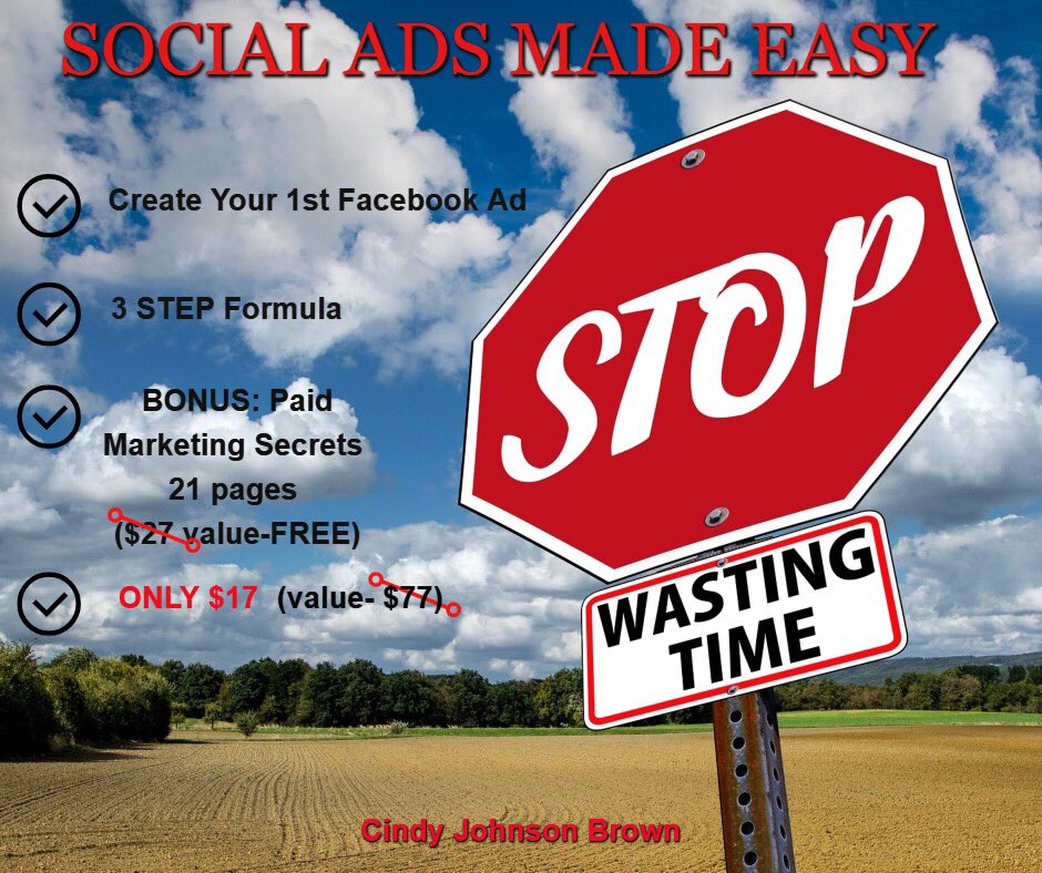 cindylivinglife's tweet photo. Are you thinking of using Facebook ads? Step by step straight to the point (no hype- no fluff) to gains leads and sales! Get over your fear of ads! Get your AD LIVE! Get PROFITS💯 https://t.co/6xPA0AIvfv
#SocialAdsEasy #Bonus #FastProfits https://t.co/ZyRDohqgRF