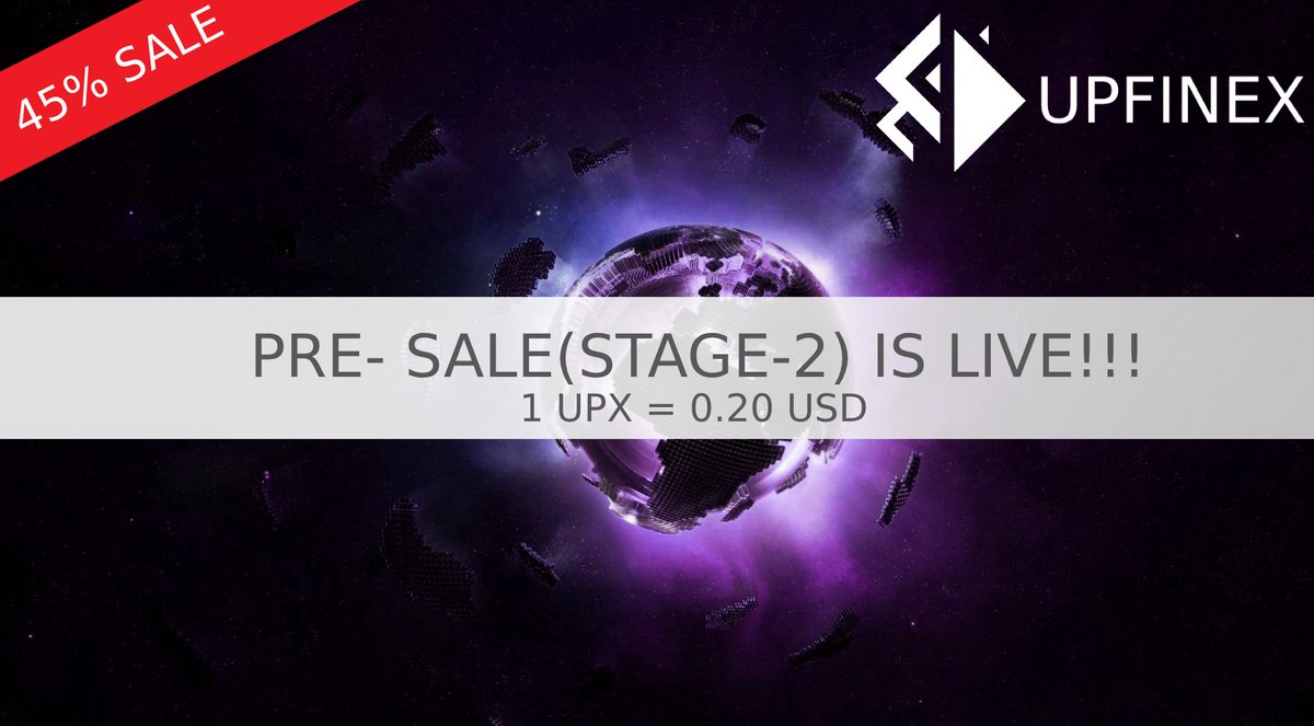 upfinex's tweet photo. #Pre #Ico Stage 2 is live and take your #opportunity to get UPX #tokens! Start #invest your #money today in order to get strong #cryptocurency which will be used as main #token of #exchange #bitcoin #ethereum #crypto #coin #eth #btc #price #tokensale #trade #decentrilized #ltc https://t.co/pMALNyo7Vk