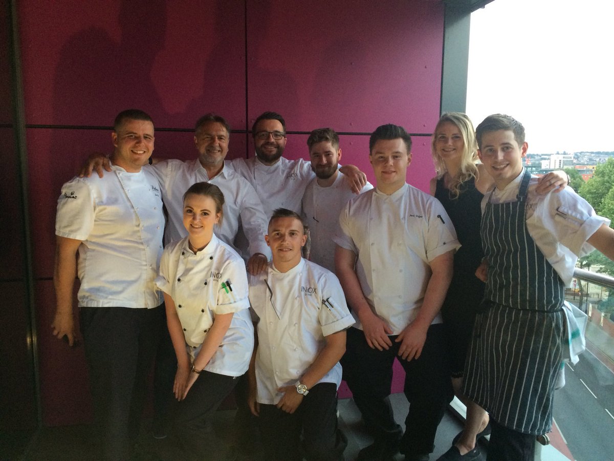 mckown_dav's tweet photo. Fantastic photo from the Skills for Chefs Conference “An Evening with Raymond Blanc OBE” @SkillsforChefs @sheffielduni @InoxSheffield with @raymond_blanc @joecheffield @LukeJfrench @JoroRestaurant @Lawson_chef @rafterss11 https://t.co/ngN5gIXRvG