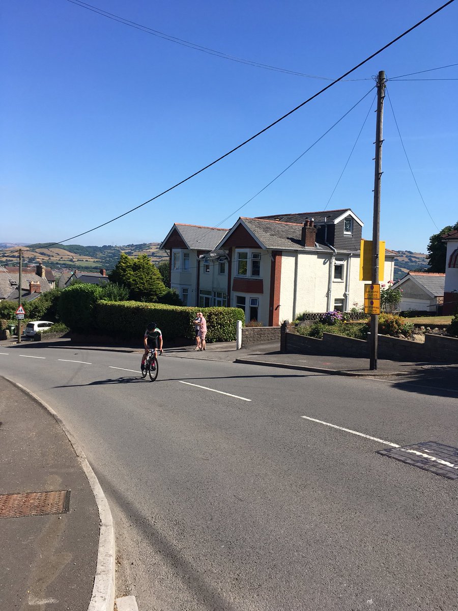 CardiffMetOSHW's tweet photo. Out for a morning run. Past the lead rider of the Velothon on his way up Caerphilly mountain#velothonwales https://t.co/0jIcPwB81l