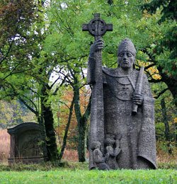 St Kilian of Würzburg, Apostle of Franconia ( #Bavaria,  #Germany).Feast: July 8Attributes: wearing a bishop's mitre and wielding a swordPatronage: sufferers of rheumatismAlso the patron saint of Paderborn, Germany.
