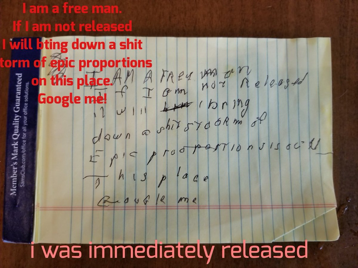 officialmcafee's tweet photo. 14 days ago I woke in a hospital after 48 hours of unconsciousness. My arms and legs were restrained and I could not speak - had a tube down my throat. A doctor said the restraints were necessary. I was given a pen and while doc held the pad I wrote:
(Jimmy later stole the pad) https://t.co/6fG1pVMzqt
