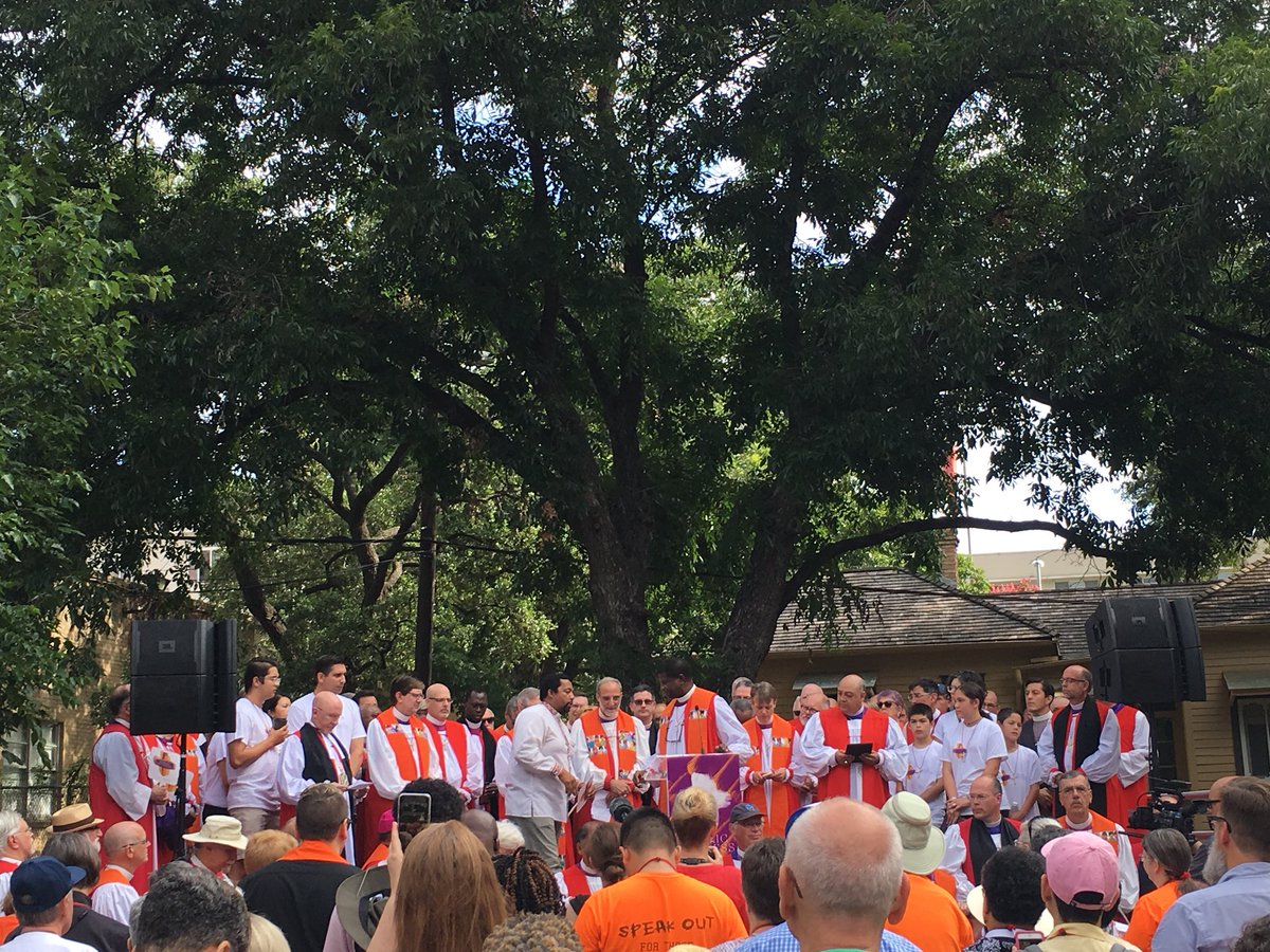 SewaneeSeminary's tweet photo. Bishops Against Gun Violence is witnessing #GC79 #Episcopal #Anglican - AND we ran into Bishop Cole @bpbriancole #BAGV https://t.co/7sK26O8EHT