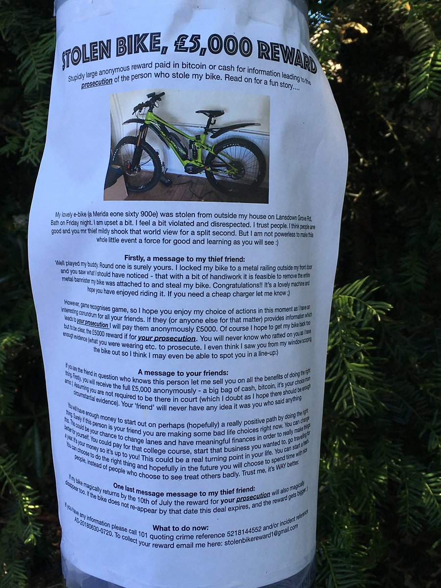 KingOfBrad's tweet image. £5000 reward! Spotted in Bath. Let’s make this happen. #OneLessScumbag  @CycleBath @gcntweet @roadcc @VeloClubWalcot @WeLoveBath @bathdeserves