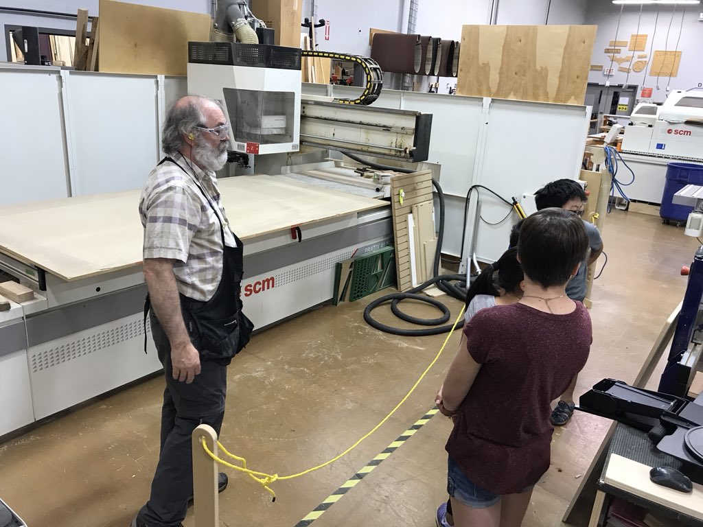 A few of our #STEAM #Makerspace #SummerCamp kids were lucky to see Mark Ryan in action @goUFV @UFVTrades #CNC #MakerEdBC #CareerDiscovery @ita_youth