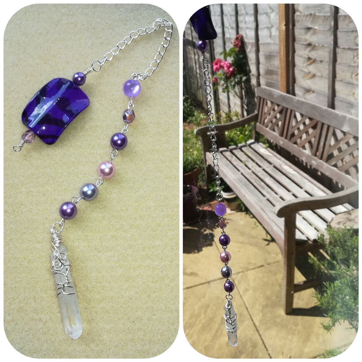 StefsThoughts4U's tweet photo. Project finished! #quartzcrystal #pendulum / #suncatcher. I've just listed it in my #etsyshop.
https://t.co/zCa4jO1gxR Purple is the colour of the #crownchakra and spirituality. 😄@HandmadeHour #memake @londonlocalteam @EtsySuccess @HMNation @handmadeology @JudithThomson14 https://t.co/w9DSl6bsIC