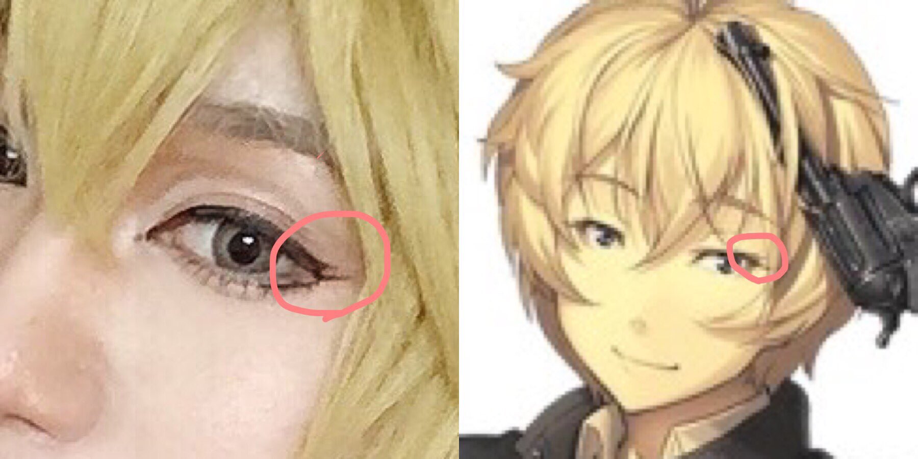 Twitter 上的 わさび師匠 製作中 再びキャラメイク話 キャラメイクをするとき 個人的に好きなパーツの１つが まつ毛 アイライナーでまつ毛を描いてます 男装は茶色系 女装は黒系のアイライナーを使い分けてます 下まつ毛も描くと更に目がぱっちりして見える