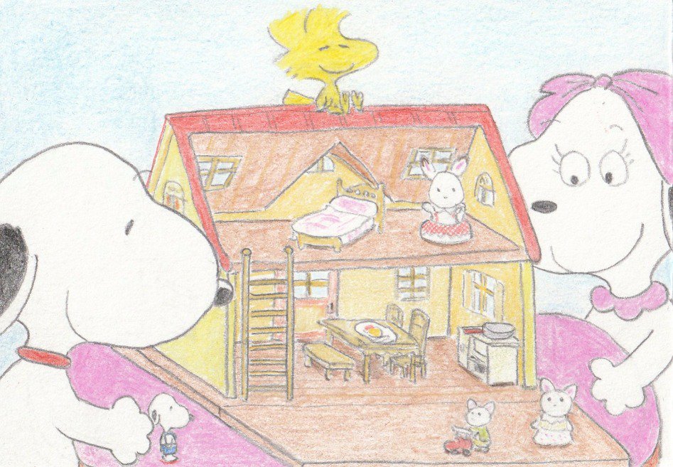 Sima シルバニアファミリーで遊ぶ イラスト スヌーピー シルバニアファミリー Illustration Snoopy Sylvaniafamily