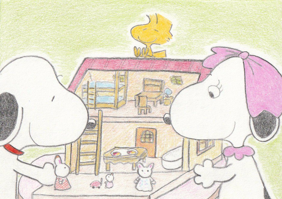 Sima シルバニアファミリーで遊ぶ イラスト スヌーピー シルバニアファミリー Illustration Snoopy Sylvaniafamily