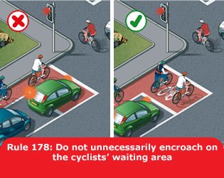 MetCycleCops's tweet photo. Leave room for cyclists at traffic lights 🚦Drivers 🚗⛟🚜🛵 shouldn't enter the advanced stop line box when the light is red. This space is reserved for the safety of cyclists &amp; you maybe liable for a £100 fixed penalty and three points on your licence. #SafetyTip #SafetyFirst https://t.co/GtXF8DOaam