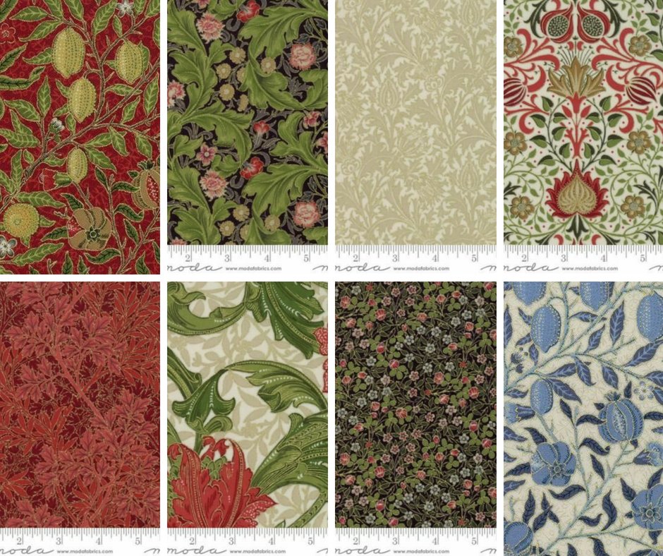 New in! We're welcoming the #Moda Morris Holiday Collection to our #fabric range. 

Truly elegant prints featuring pomegranates, wreaths and winter foliage with gold metallic, add a touch of opulence to these classic William Morris designs. ow.ly/b20W30kOnlw