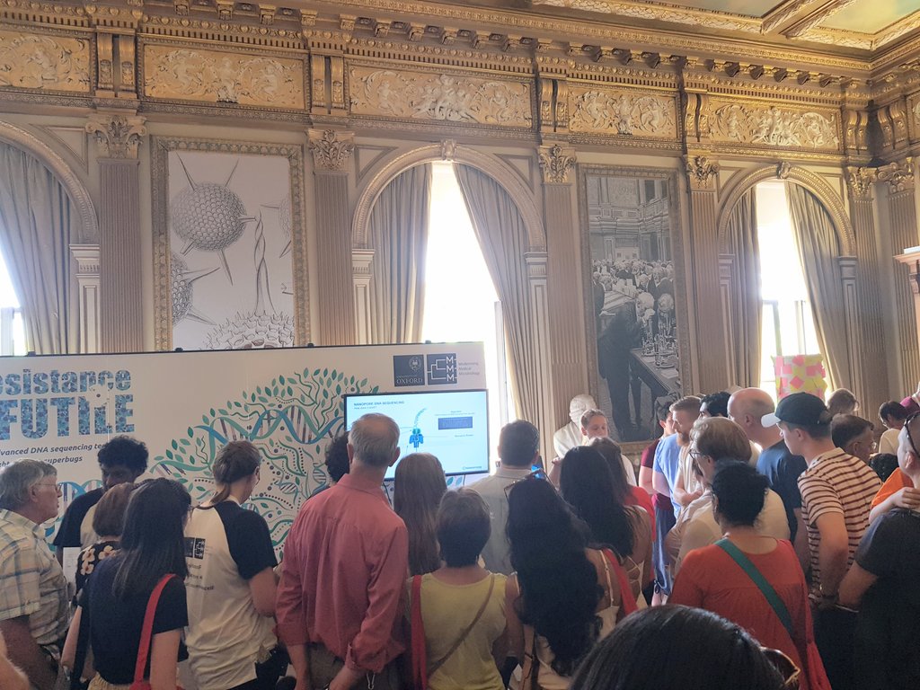 ResistanceIF's tweet photo. Great turnout for our Oxford nanopore DNA sequencing demo showing how we can use sequencing for diagnosis of infections @royalsociety #summerscience https://t.co/prqGj6aETD