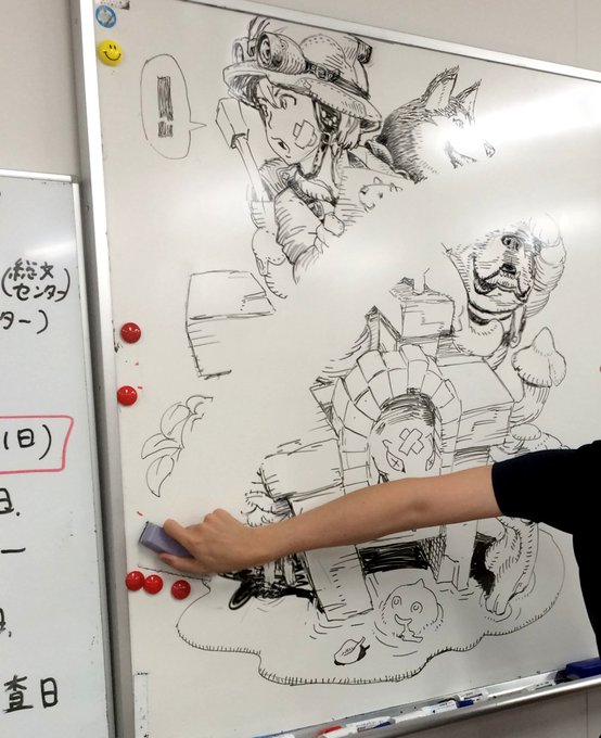 消しちゃうのがもったいない 絵の先生がホワイトボードに描いた甲冑や武者鎧が細かすぎる Togetter