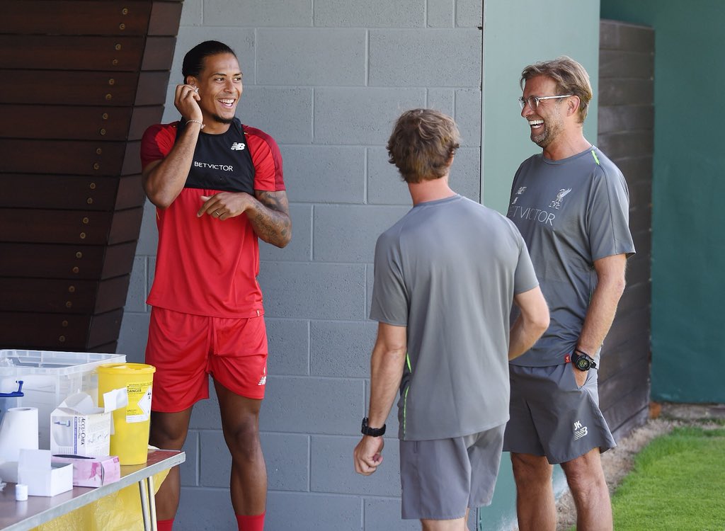 VirgilvDijk's tweet photo. Back at Melwood after a good break with the family. Great to be back with the boys. The hard work starts now 💪🏾

Thank you to everyone for the birthday wishes too 🎈 I appreciate all of your messages! 😁 https://t.co/1gmxlE2ibx