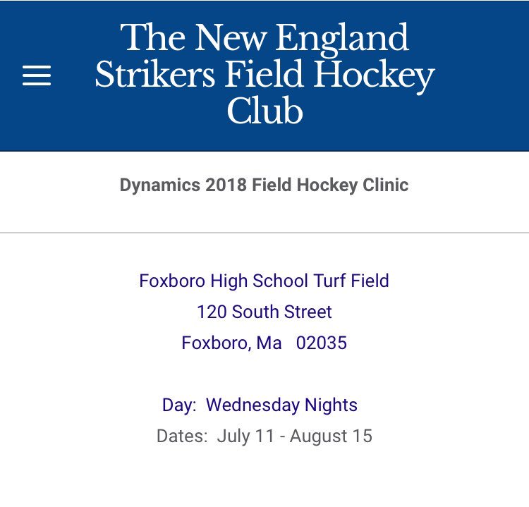 NEStrikersFHC's tweet photo. Dynamics field hockey clinic - SIGN UP TODAY! https://t.co/xSrWJQFRzM https://t.co/mX7iWF0Z2U