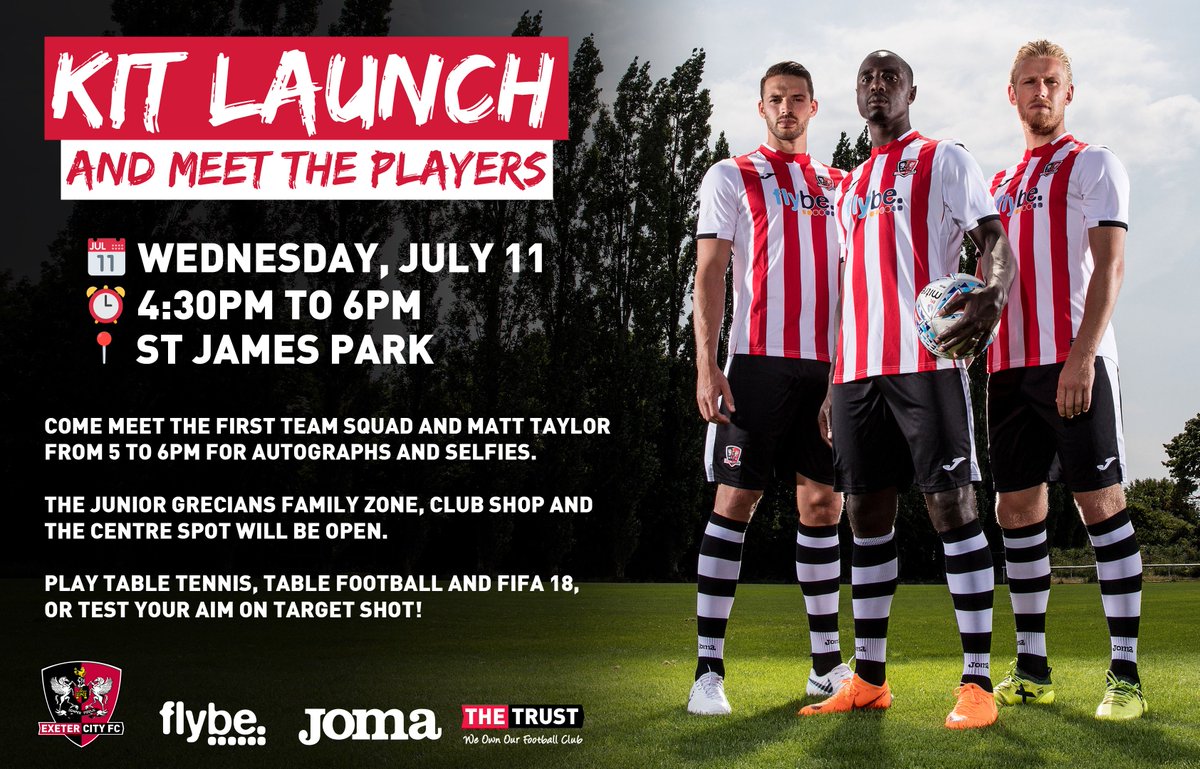 OfficialECFC's tweet photo. 🗓 Due to England's semi-final against Croatia the kit launch and meet the players event will now take place from 4.30pm to 6pm on Wednesday.

Meet the team and Matt Taylor for autographs and selfies then watch England take on Croatia in the Centre Spot for free after! 

#ECFC https://t.co/fuEYJXYUNj