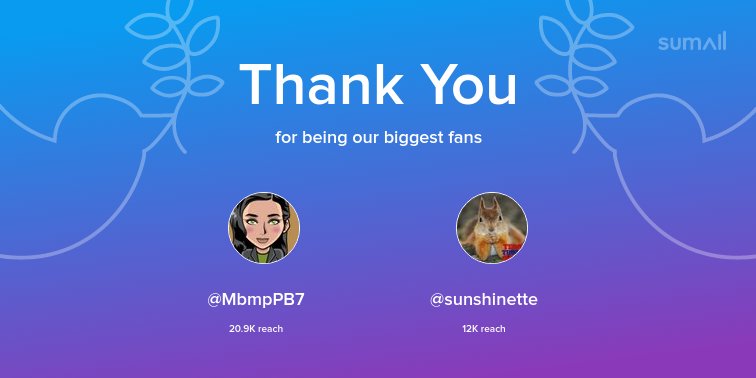 gch1593's tweet photo. Our biggest fans this week: @MbmpPB7, @sunshinette. Thank you! via https://t.co/VmRH2WUpvD https://t.co/jiZVPCNZja