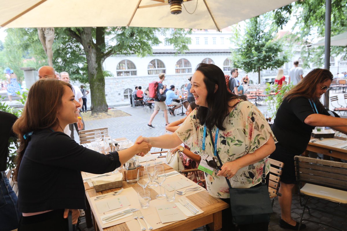 SloMeetings's tweet photo. A pleasant afternoon in #Ljubljana in a good company. Lots of good vibes &amp; curious #eventprofs discovering our capital and its delicious offer. #ICCAAMP @ICCAEurope @meetLjubljana @Kompas_1951 https://t.co/b47dTw3SNY