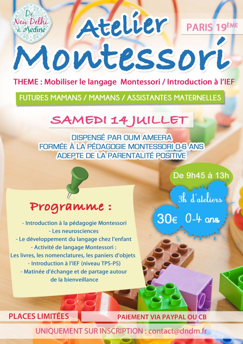 TeamDNDM's tweet photo. Plus que quelques places pour cet atelier Montessori et IEF ! 
#ief #montessori #atelier #kids #bienveillance #langage https://t.co/yNJXL2pHAA