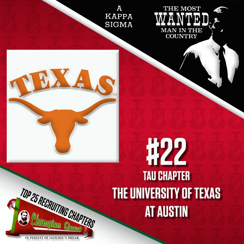 Our first top recruiting chapters have all dominated their competition and pledged more than 50 men this year. These men have made Champion Quest their #1 priority and are #champions on their campus. 

Watch out for the rest of our top 25 chapters as we countdown to #KSLC2018!