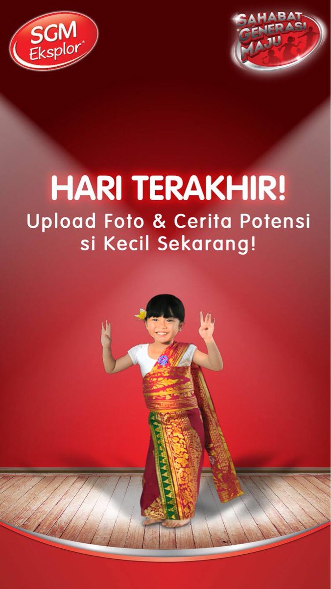phanglilian's tweet photo. Halo Bunda hebat ,segera kirim Foto &amp; cerita potensi si Kecil.
Karena masih ada kesempatan hari ini &amp;masih ditunggu hingga pukul 23:59 WIB. 
Ayo Upload skr juga foto &amp; cerita potensi prestasi si Kecil di FB, mention FB Aku Anak SGM serta hashtag #SahabatGenerasiMaju. https://t.co/bXTNBzcoZ3