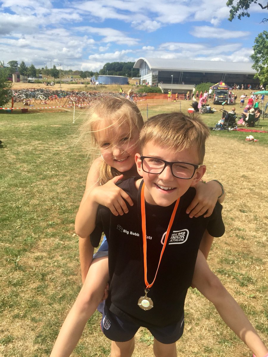 Earth2SueB's tweet photo. Lew’s 1st full triathlon in 30deg heat at York sports village - finishing in 3rd place out of 49  10year old boys. York Junior Triathlon. Great achievement. 🏊🏻‍♂️  🚴‍♂️ 🏃🏻‍♂️ @ElloughtonPS https://t.co/qOtm40TTVP