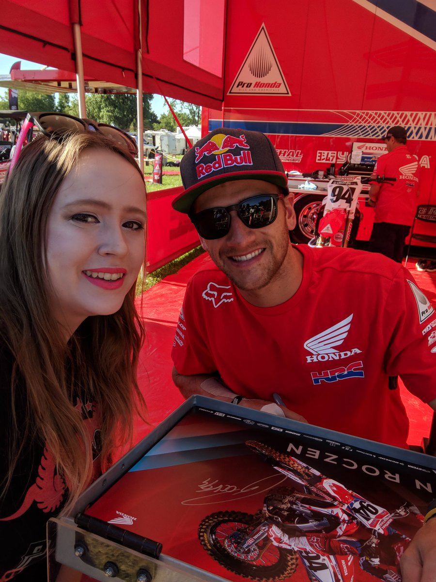 I had the pleasure of wishing <a href="/KenRoczen94/">Ken Roczen</a> good luck before yesterday's #ProMotocross race at #redbudmx. His optimism in the face of adversity and his appreciation for his fans continue to be inspirations for me.