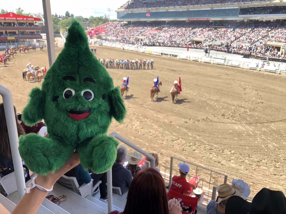 GreenDropLtd's tweet photo. Mr. Green Drop is enjoying the @calgarystampede rodeo! Is anyone in #yyc coming down to the grounds? #itsbeautifuloutside https://t.co/W7iYGV6qRa