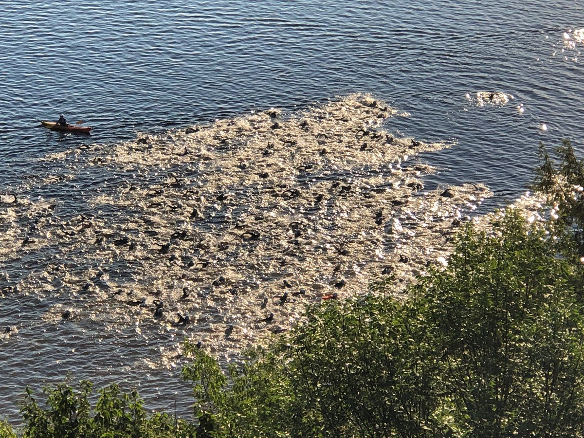 This was our swim start this am at #IM703Muskoka courtesy of my wife <a href="/AlisonMahoney3/">Alison Mahoney</a>.  Definitely don’t want to be middle of the pack