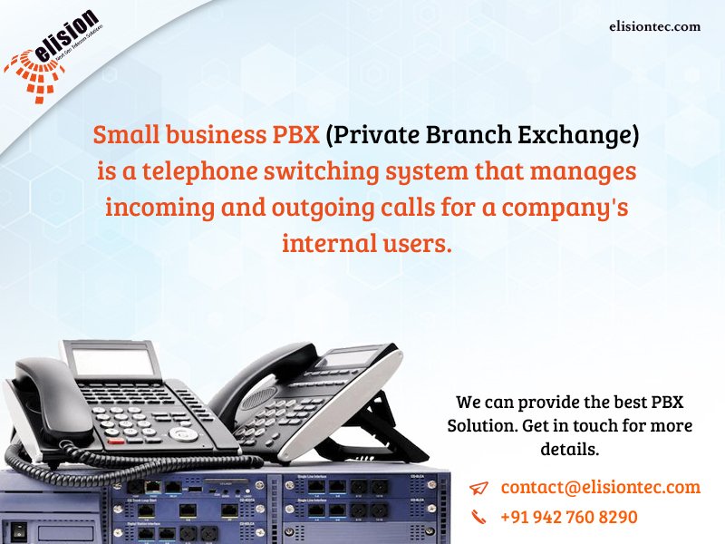 elisiontec's tweet image. Small business PBX is a telephone switching system that manages incoming and outgoing calls for a company&apos;s internal users. 
We can provide the best PBX Solution. Get in touch for more details. Drop a line at: contact@elisiontec.com

#IPPBX #PBX #PBXSoftware #HostedPBX