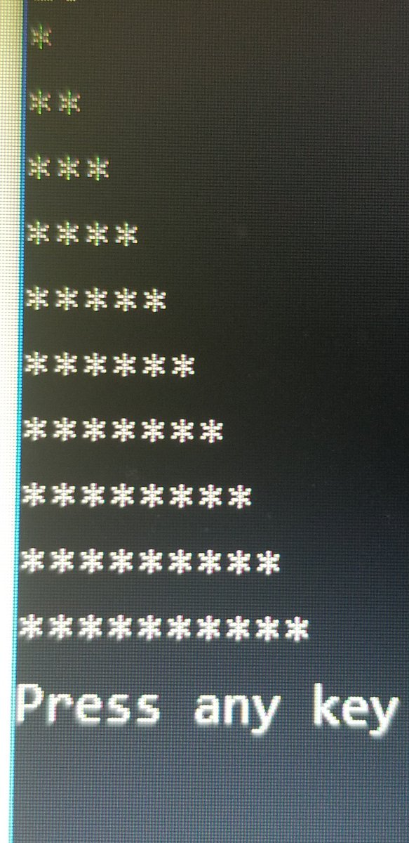 I finally cracked the code <a href="/mibzman/">mibzman</a> <a href="/anoo_vyas/">avyas</a> . Incrementing this loop had me feeling trapped. Luckily my vision is 20/15 because I c#. Onto building a pyramid with asterisk symbols! 

~the poet coder
#csharp  #puns
