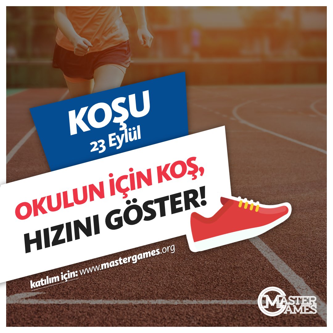 Okulun için koş! Bu keyifli mücadeleye katılmak için profilimizdeki linke tıklayarak başvurunu yap, 23 Eylül’de sen de bizimle koş!  🏃‍♀️ 🏃‍♂️
#mastergames #kendimegüveniyorum #mastergames2018 #istanbul #turnuva #mezunlararası #sport #sports #game #tournament #mezun